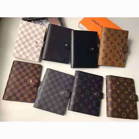 ルイヴィトン手帳用のメモ帳カバー レザー製 LV ロゴ ステーショナリー