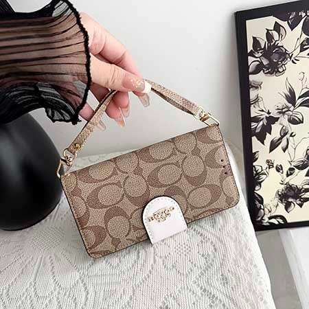 コーチ アイフォーン16/16promaxケース 手帳型 メンズ 人気 ブランド