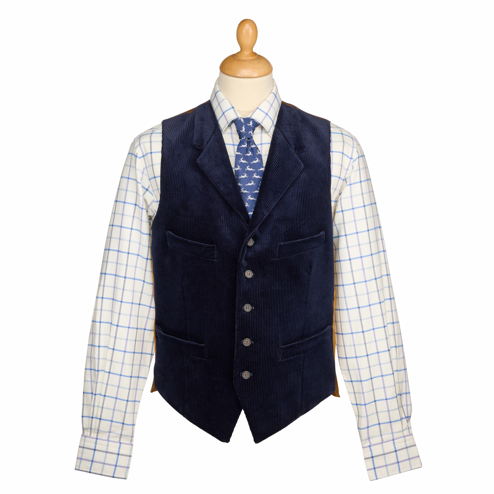 Men's Navy Moleskin Waistcoat | Cordings US