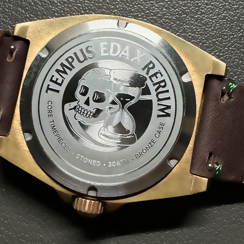 STONED Malachite Gemstone Dial Bronze Automatic Watch core