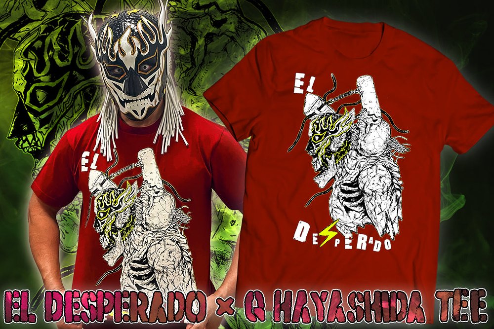 エル・デスペラード×林田球 コラボTシャツ（ダークレッド） [新日本