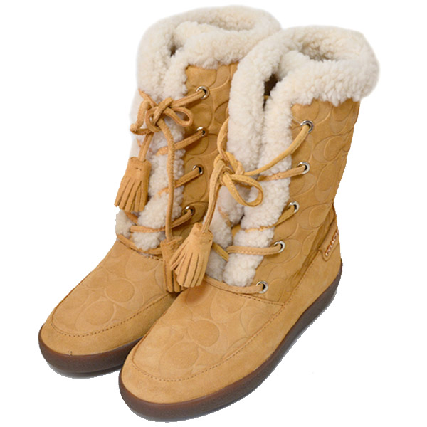 COACH】コーチ シグネチャー スエード ムートン ブーツ スニーカー