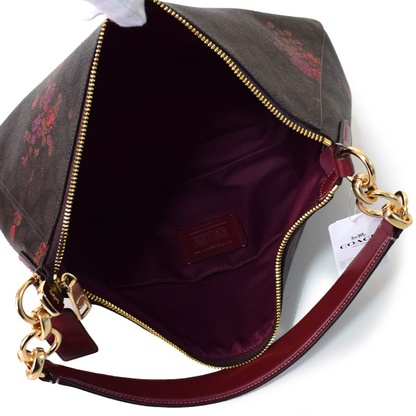 COACH】コーチ コーティングキャンバス レザー シグネチャー 花柄