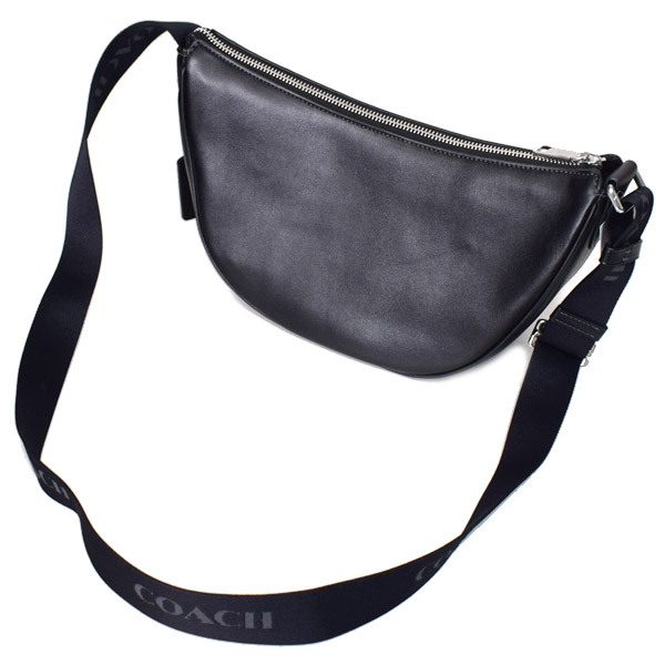COACH】コーチ スムースカーフレザー ペース ロゴ 三日月 斜め掛け