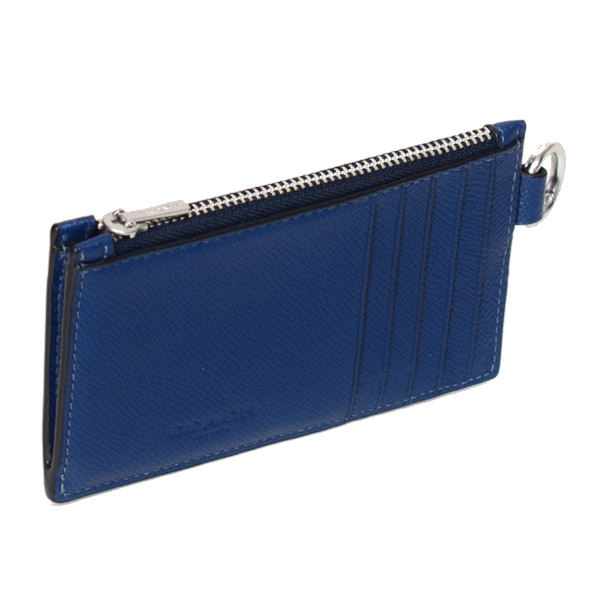 COACH】コーチ カードケース メンズ レザー ジップ Dカン Dリング付き