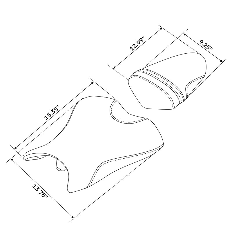 C.C. RIDER Ninja ZX6R ZX636 Front And Rear Seat For Kawasaki Black