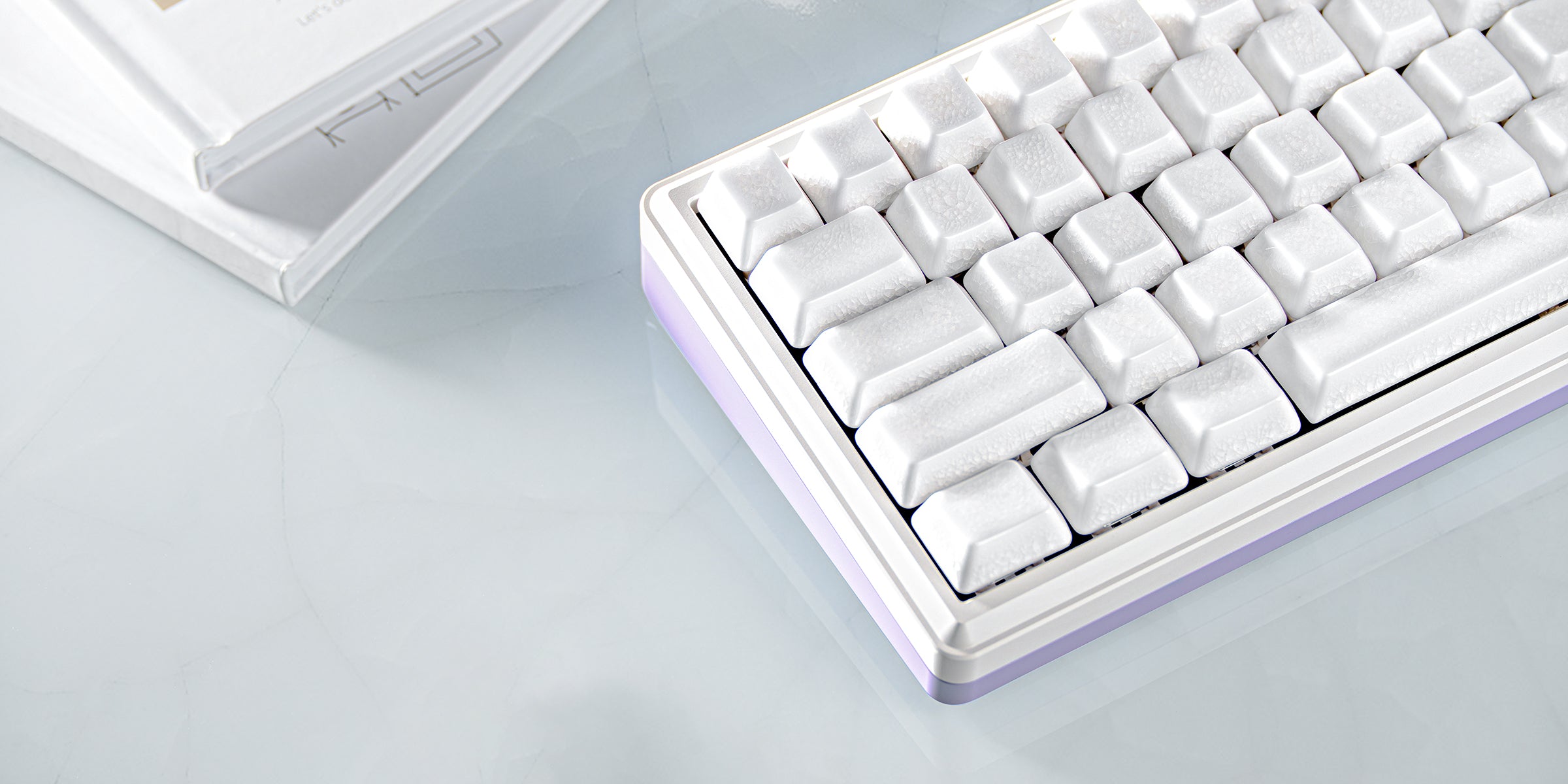 Ceramic Keycaps Full Set-White Crazed