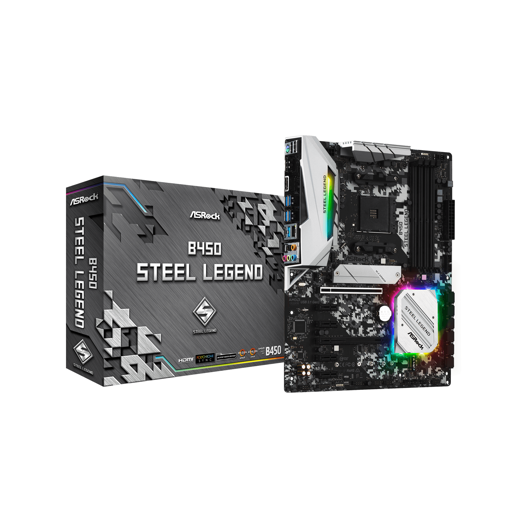 B450 Steel Legend | ASRock(アスロック) Socket AM4 AMD B450 ATX