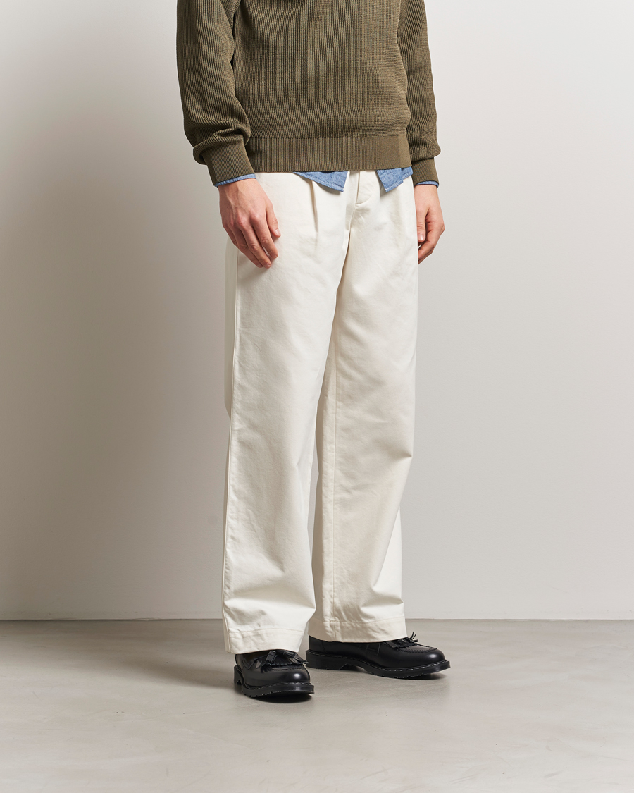 Auralee Washed Finx Chinos Ivory at CareOfCarl.com