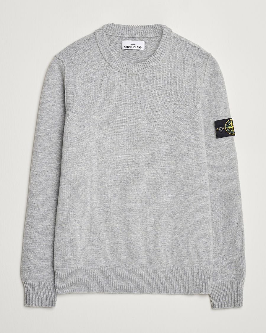 Stone Island Knitted Lambwool Sweater Melange Grey | Man