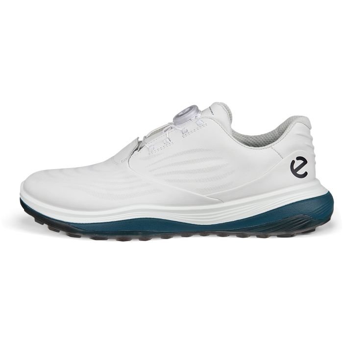 ECCO LT1 BOA Golf Shoes White/Petrol - Carl's Golfland