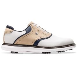 FootJoy Traditions Saddle Golf Shoes White/Khaki/Peacoat 57971