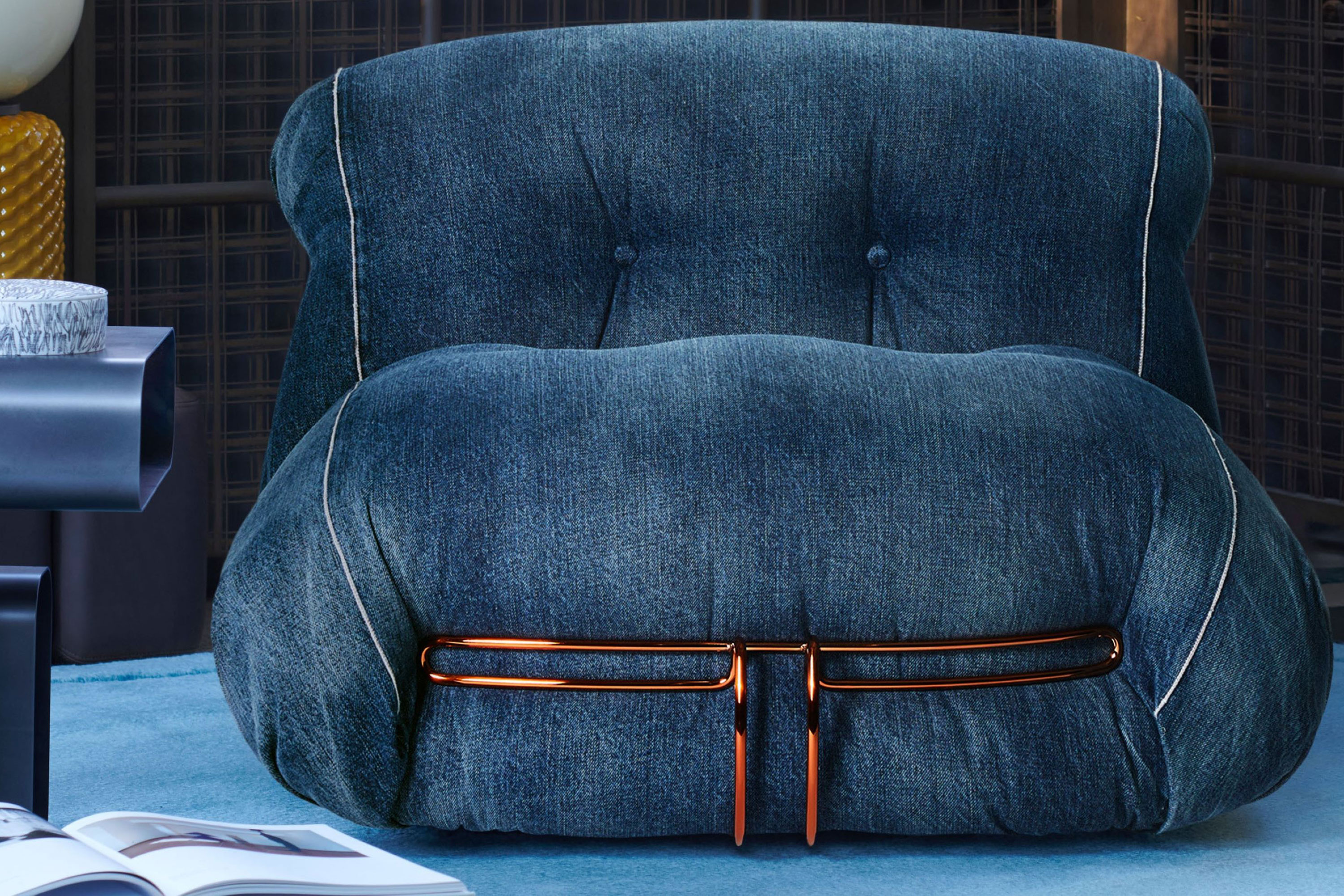Soriana armchair Denim crafted by Roy Roger's® | Cassina