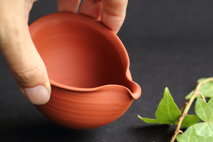 山田想 朱泥湯冷まし 満容量80ml 常滑焼 玉露茶上煎茶用煎茶器 小ぶり