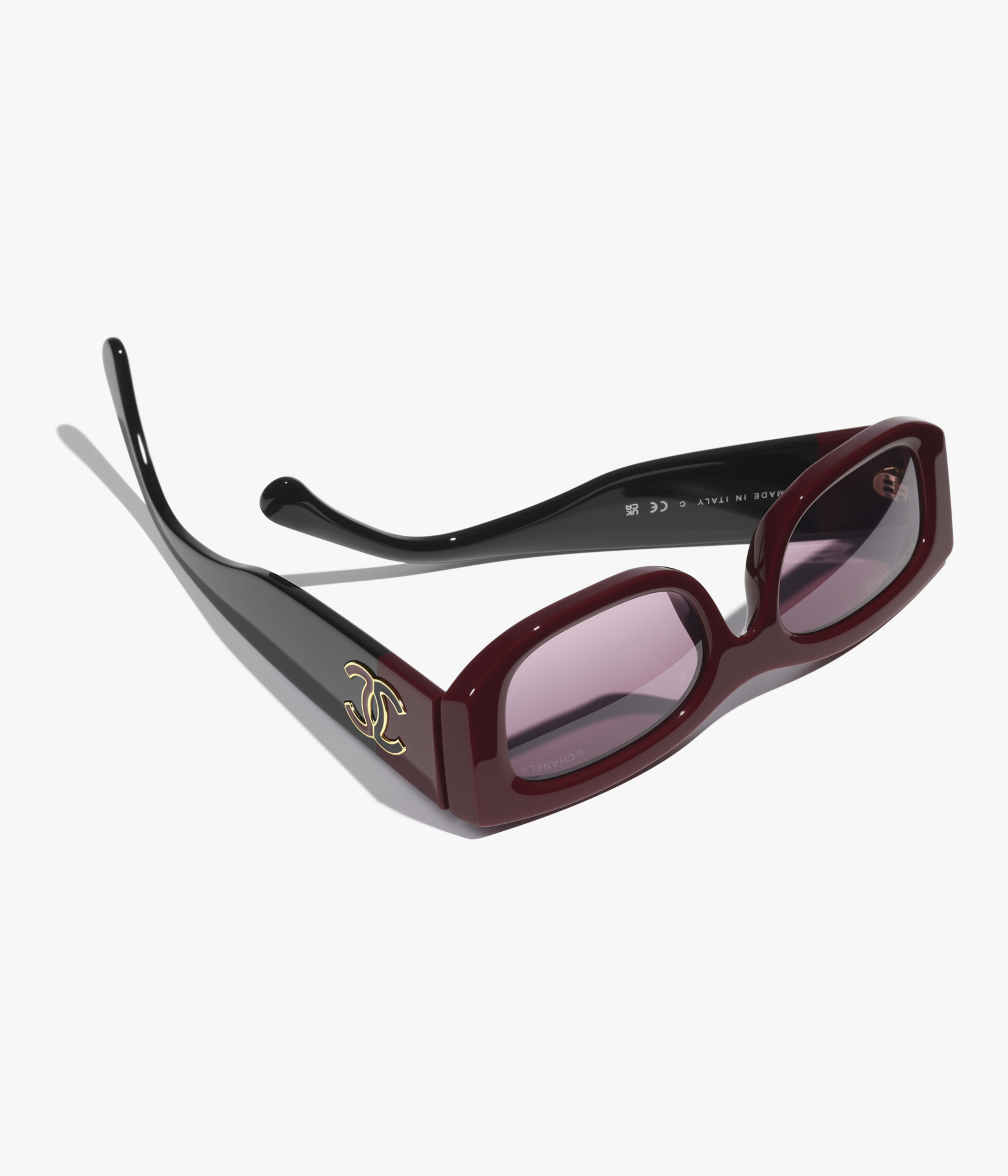 CHANEL サングラス: レクタングル シェイプ サングラス, アセテート