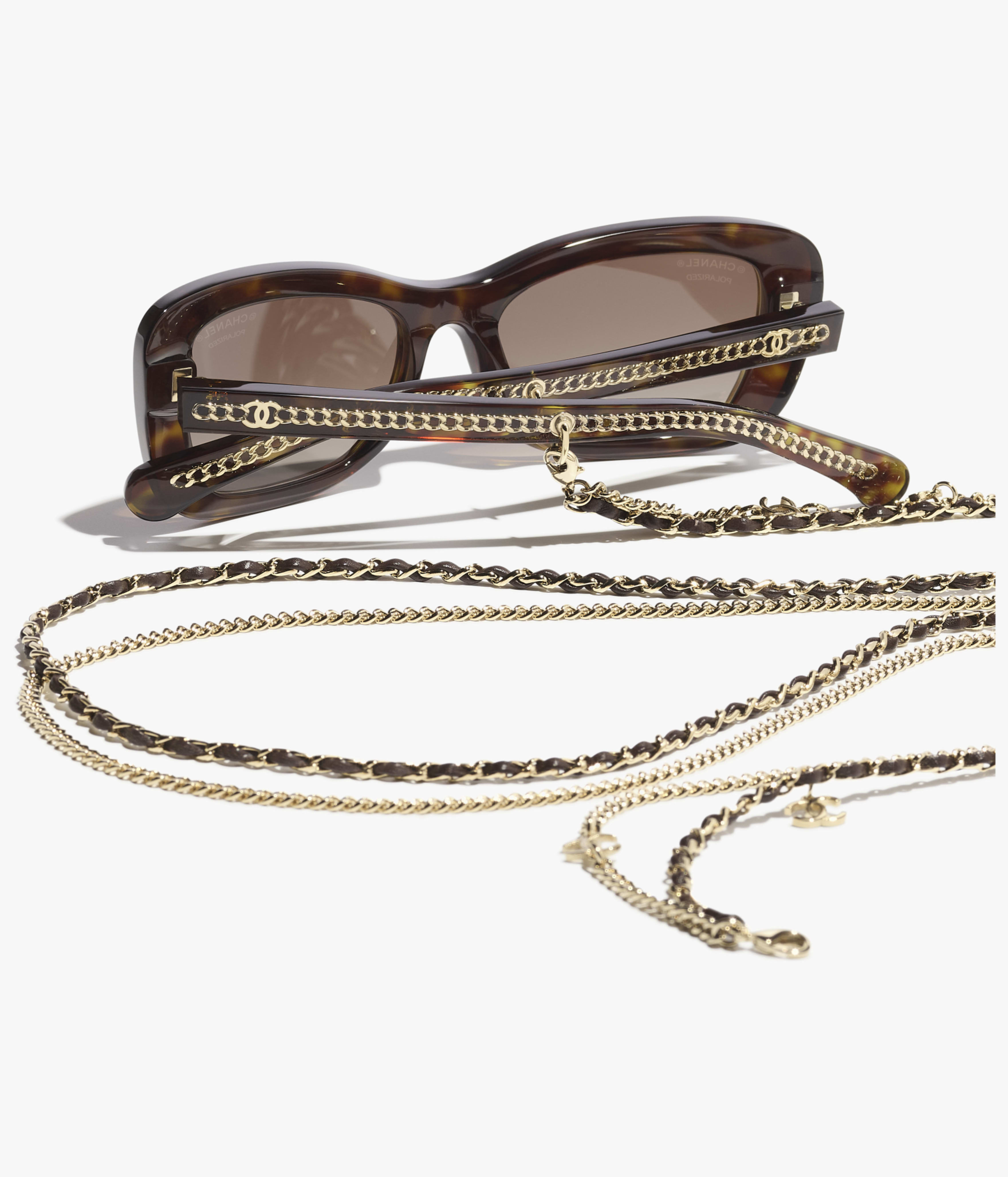 CHANEL サングラス: レクタングル シェイプ サングラス, アセテート