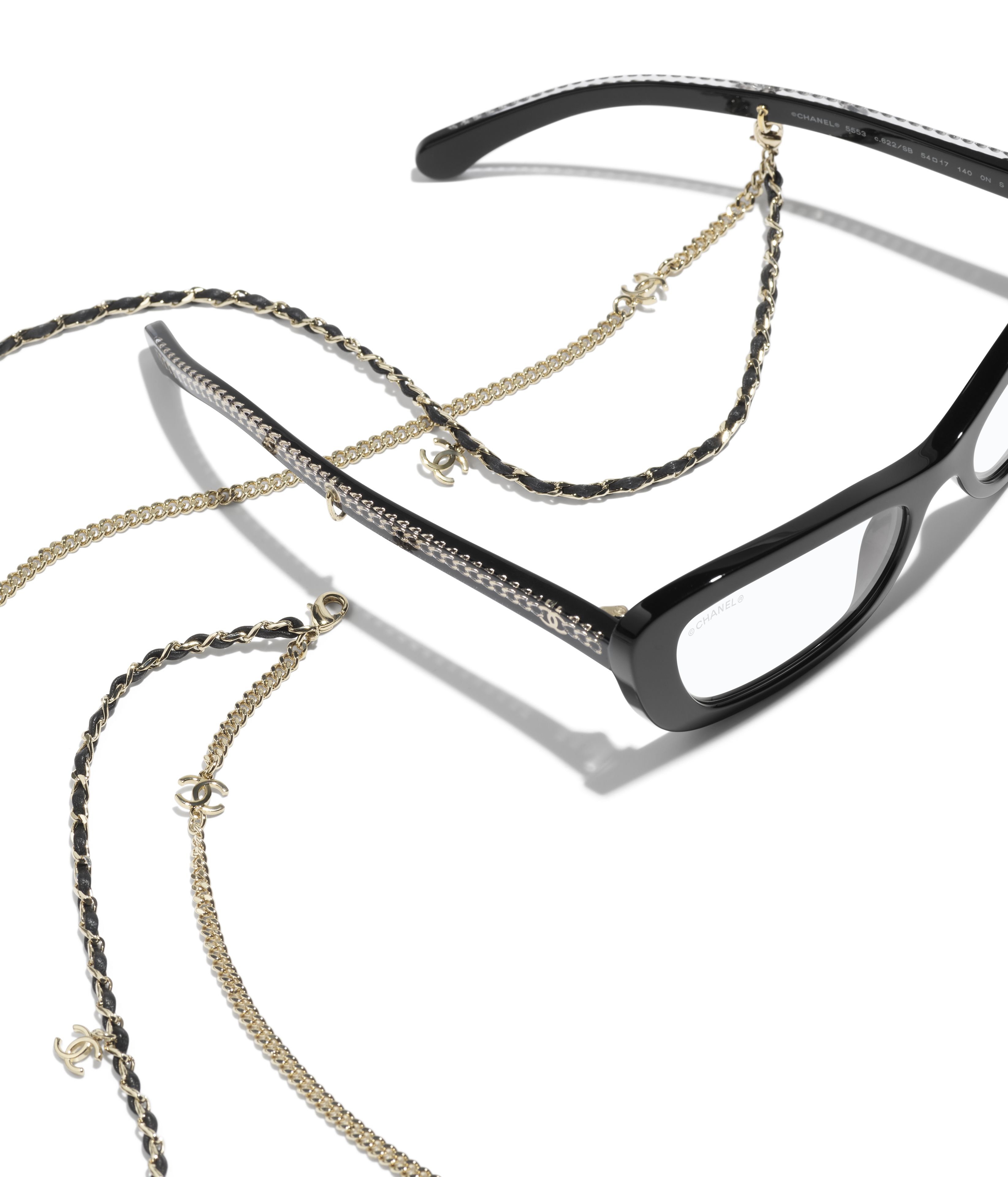 CHANEL Eyewear: Rectangle Blue Light Glasses, acetate & chain