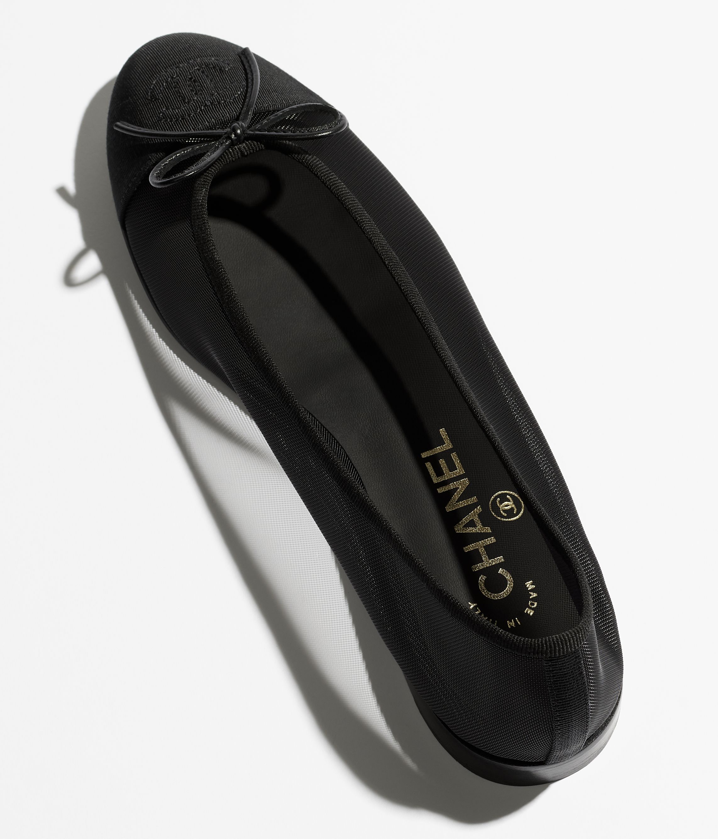 バレリーナ - メッシュ & グログラン、ブラック — ファッション