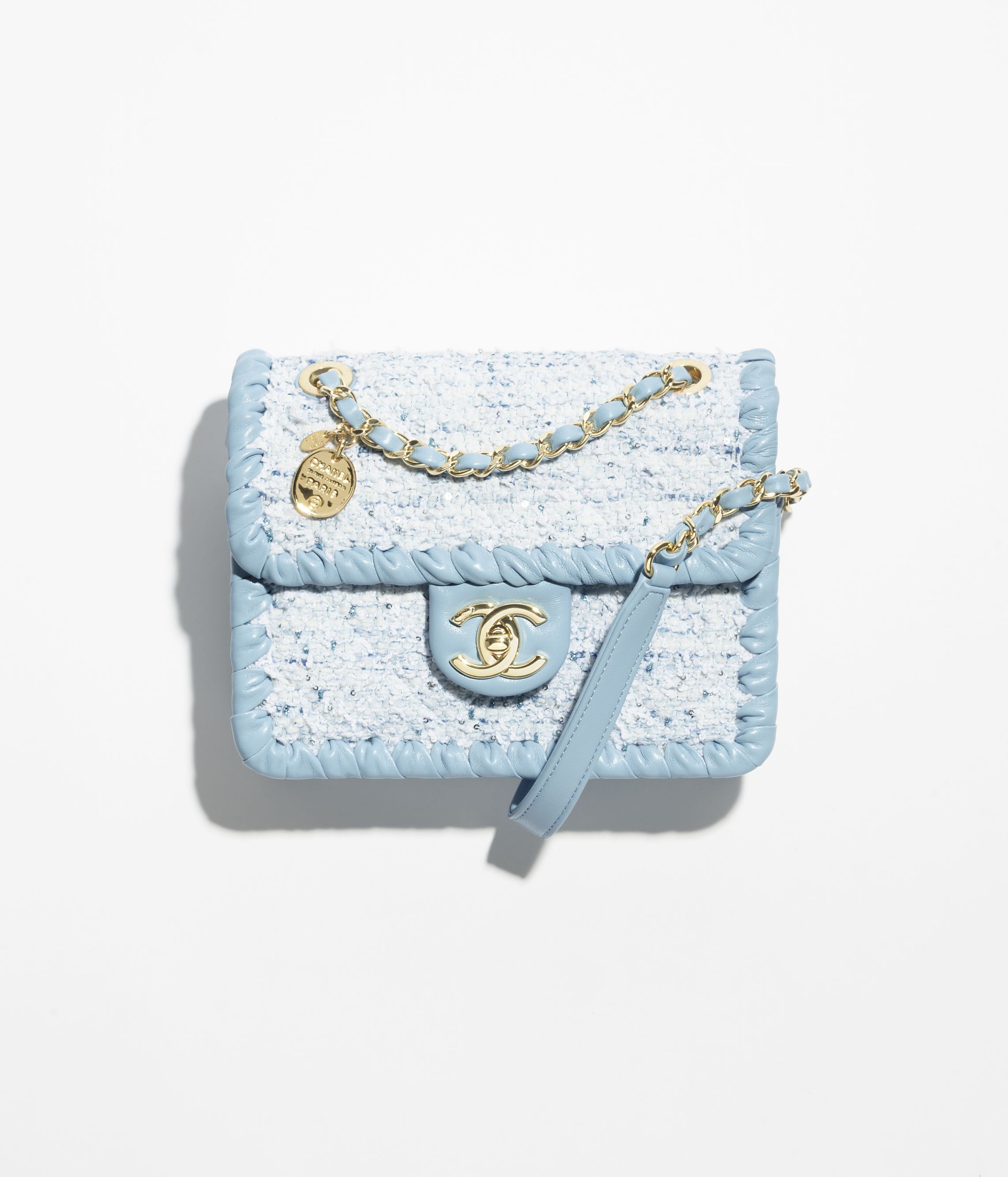 カメリア モチーフ ブローチ - ツイード、ホワイト & ブラック