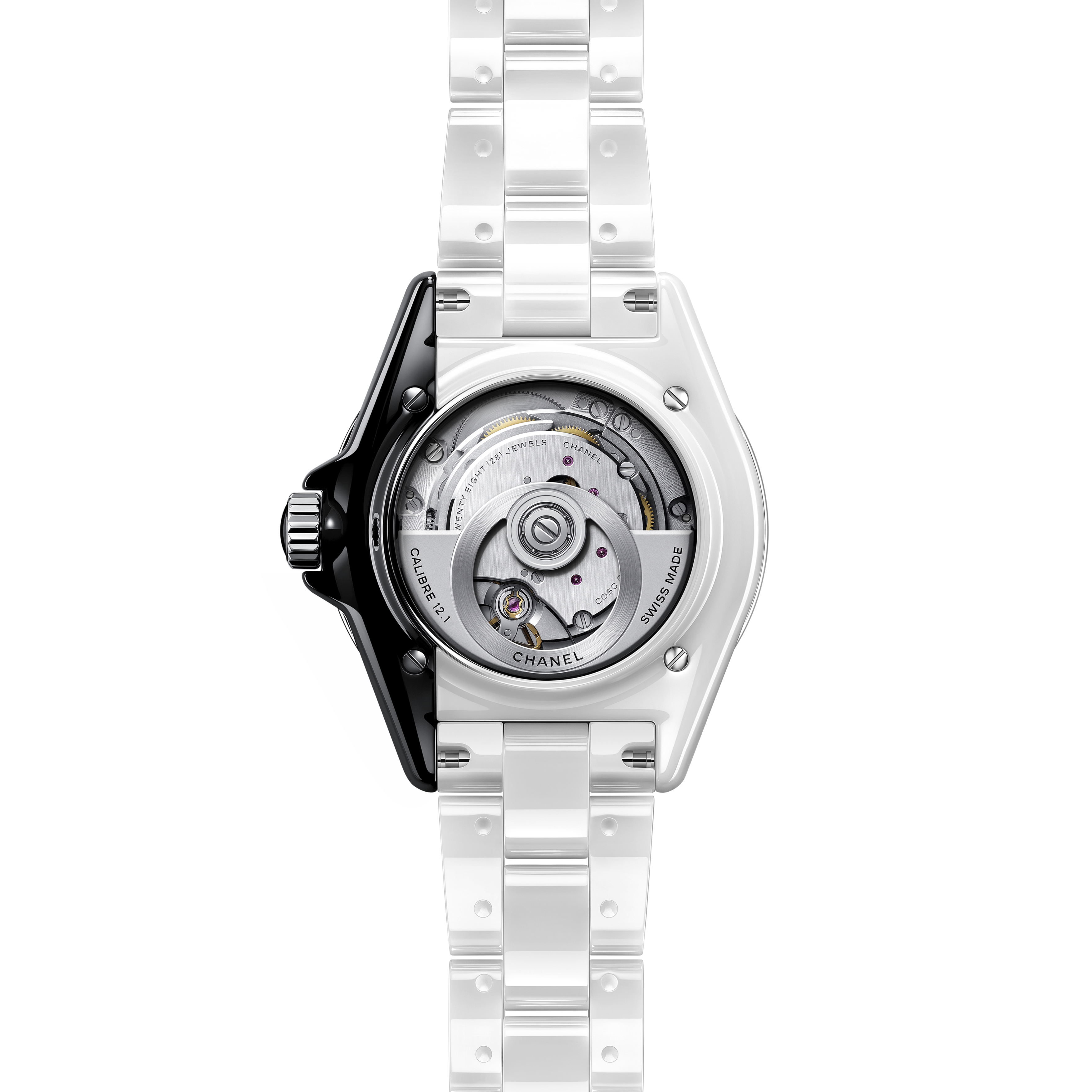 J12 Paradoxe Watch Caliber 12.1, 38 mm - White ceramic | CHANEL