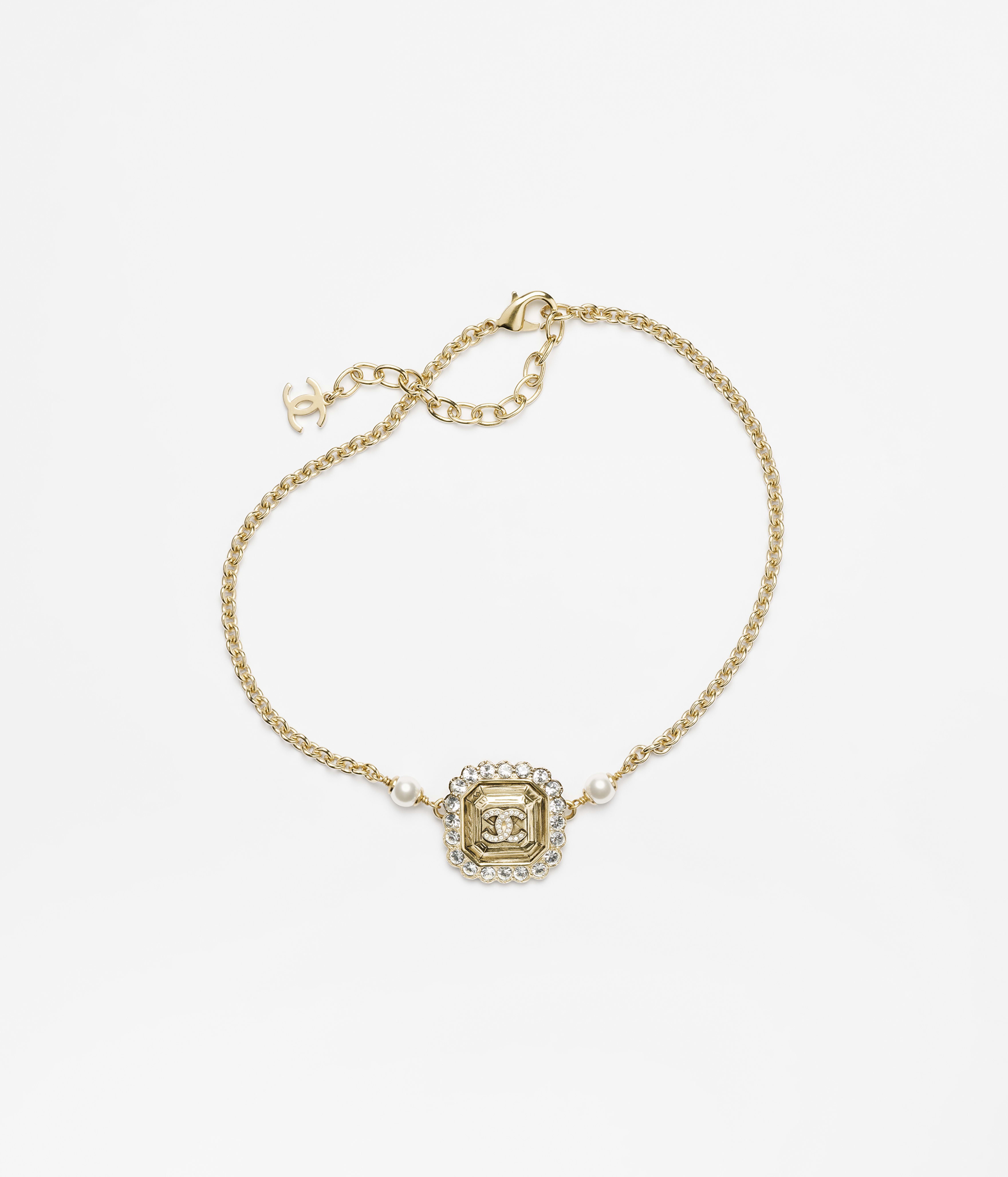 カメリア モチーフ ブローチ - ウール & モヘア ツイード、エクリュ