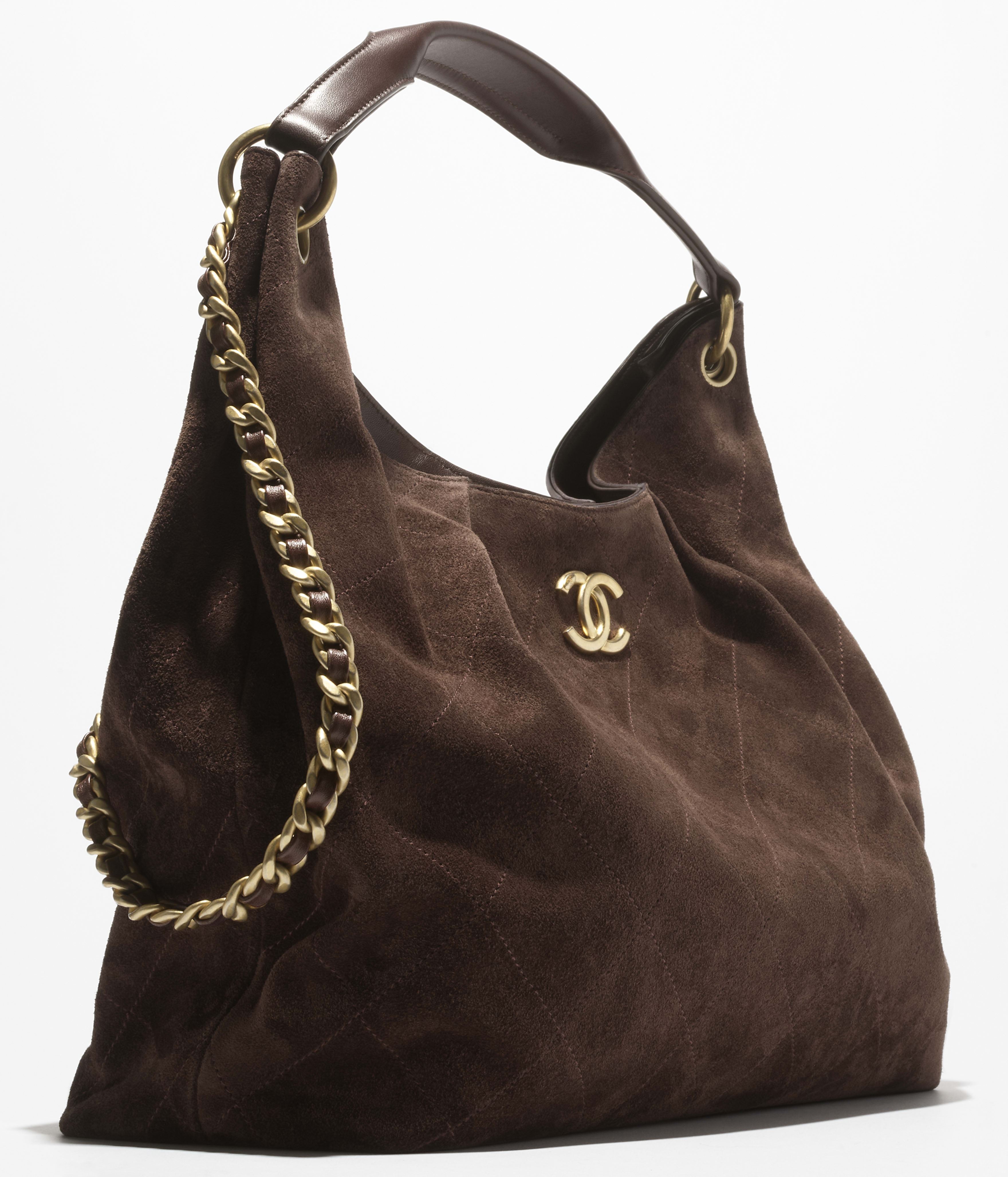 マキシ ホーボー バッグ、スエード カーフスキン & ラムスキン