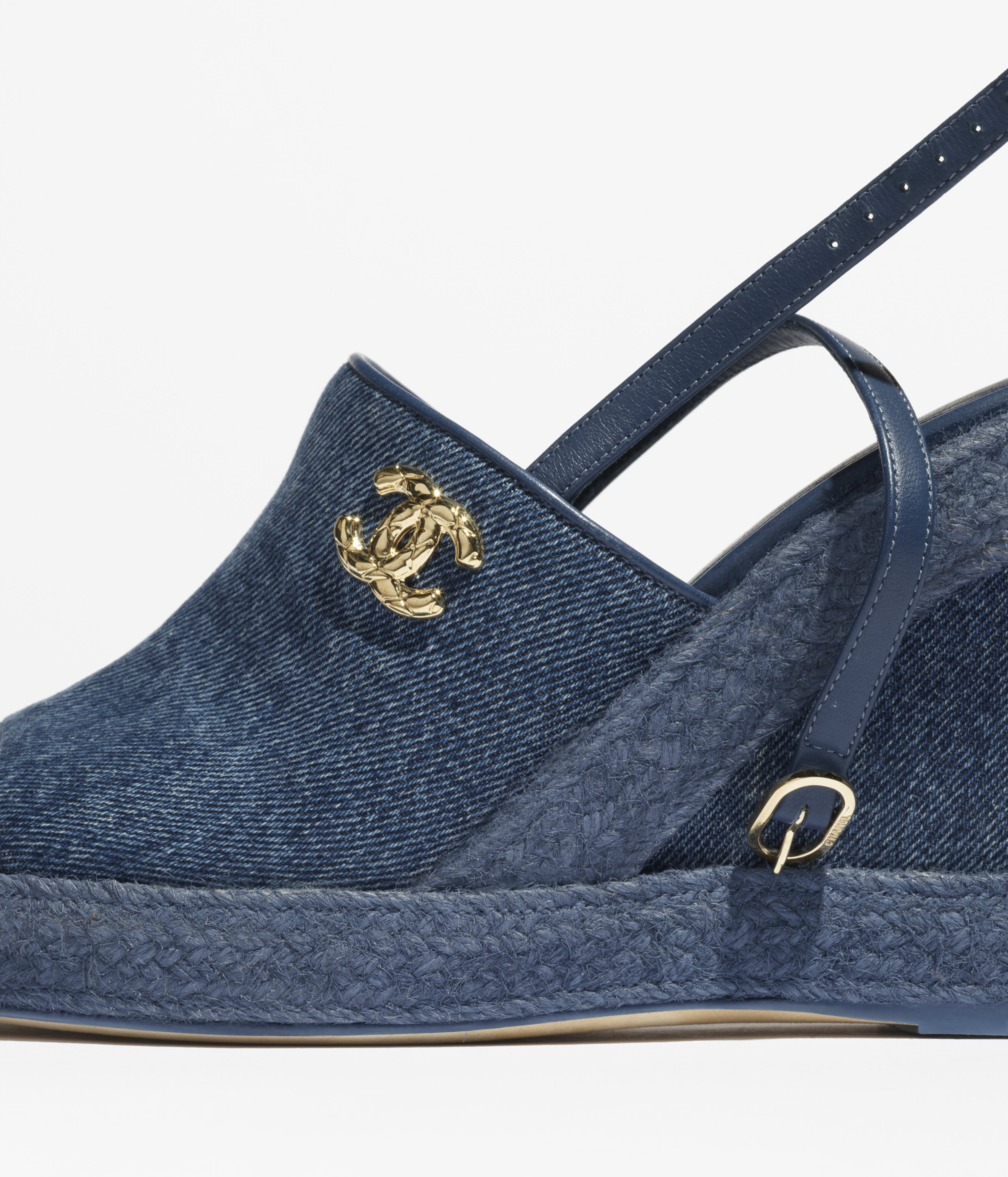 Sandals - Washed denim, blue — Fashion | CHANEL