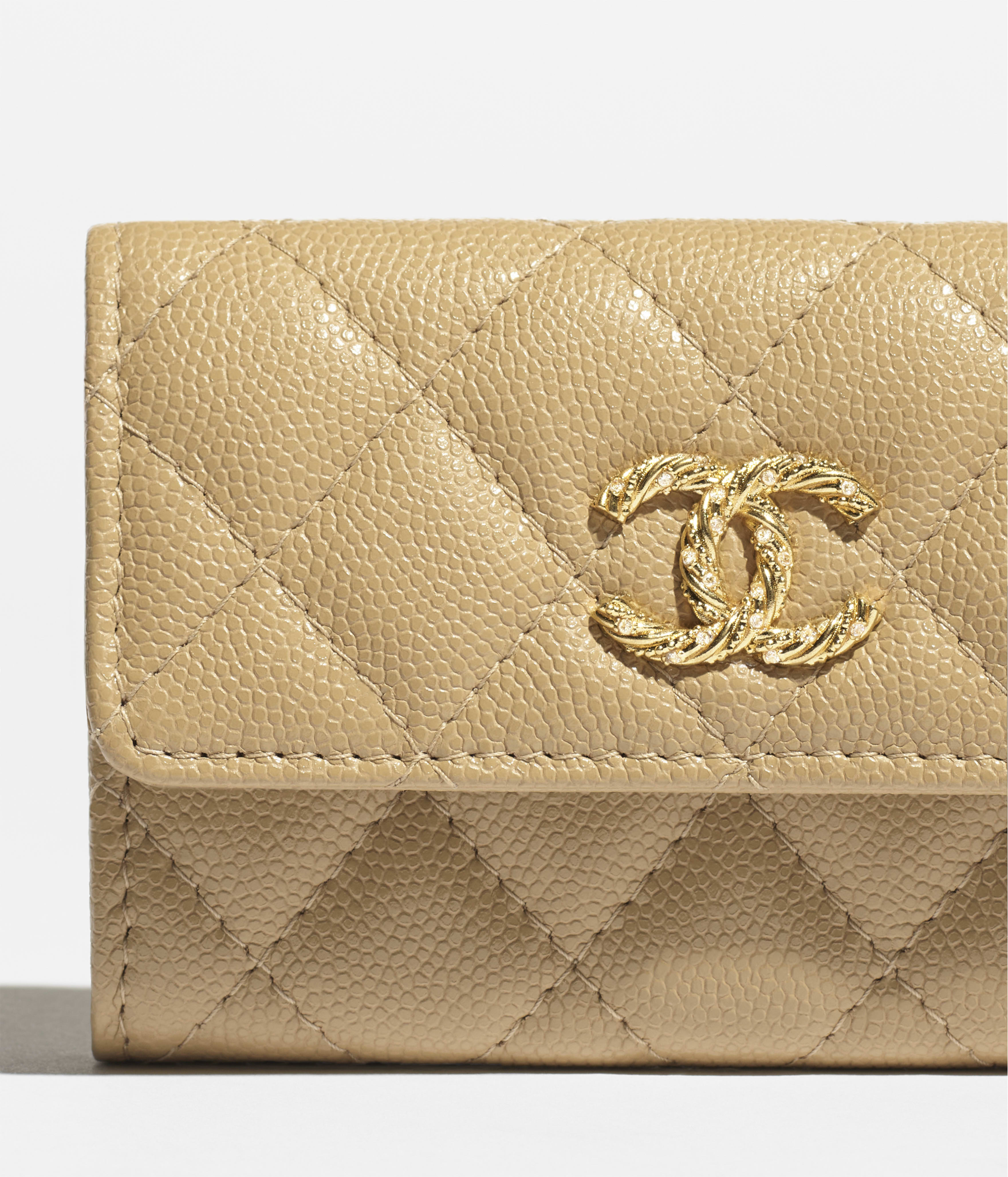 カードケース - シャイニー グレインド カーフスキン & ストラス