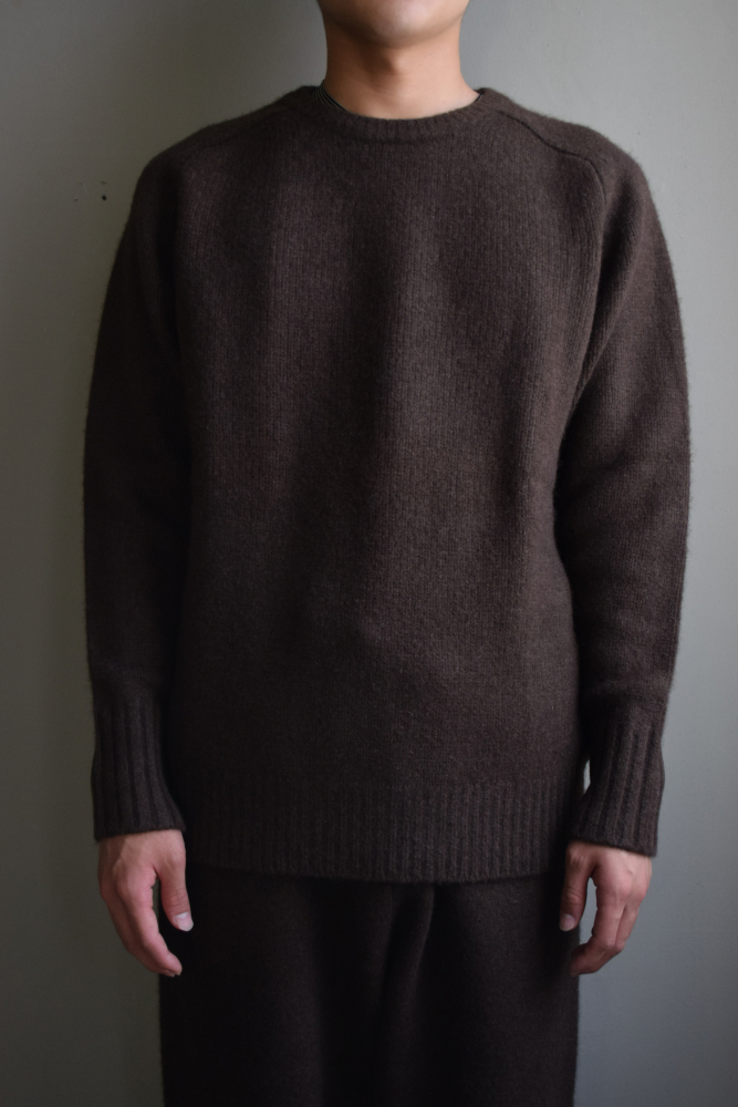 walenode (ウェルノード) Innocent YAK Shetland sweater [BROWN]
