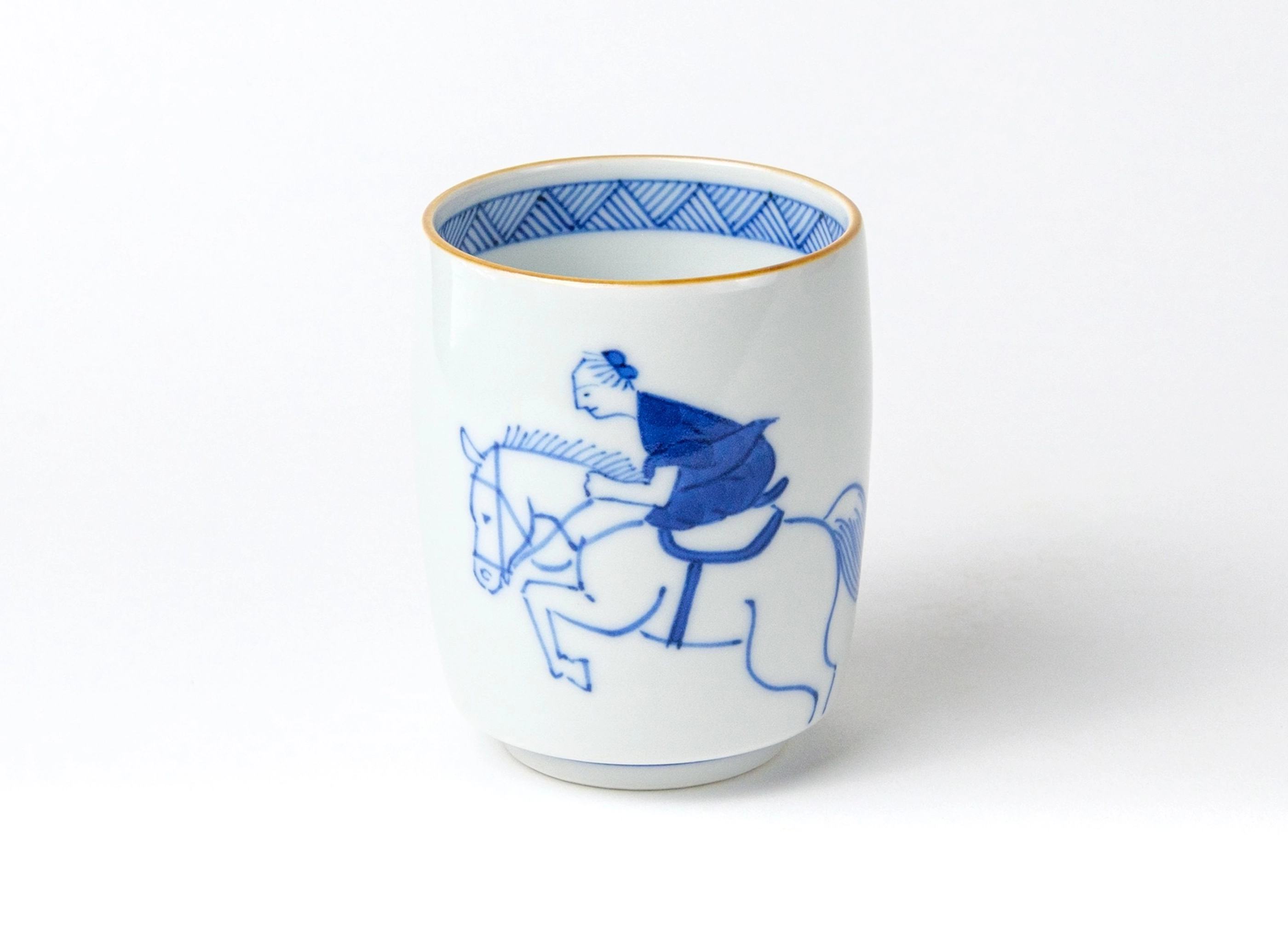 上出長右衛門窯 / かみでちょうえもんがま】湯呑 笛吹 / 馬術の商品