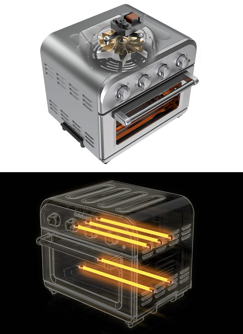 大型ファンを搭載したクイジナートのオーブントースター「エアフライ