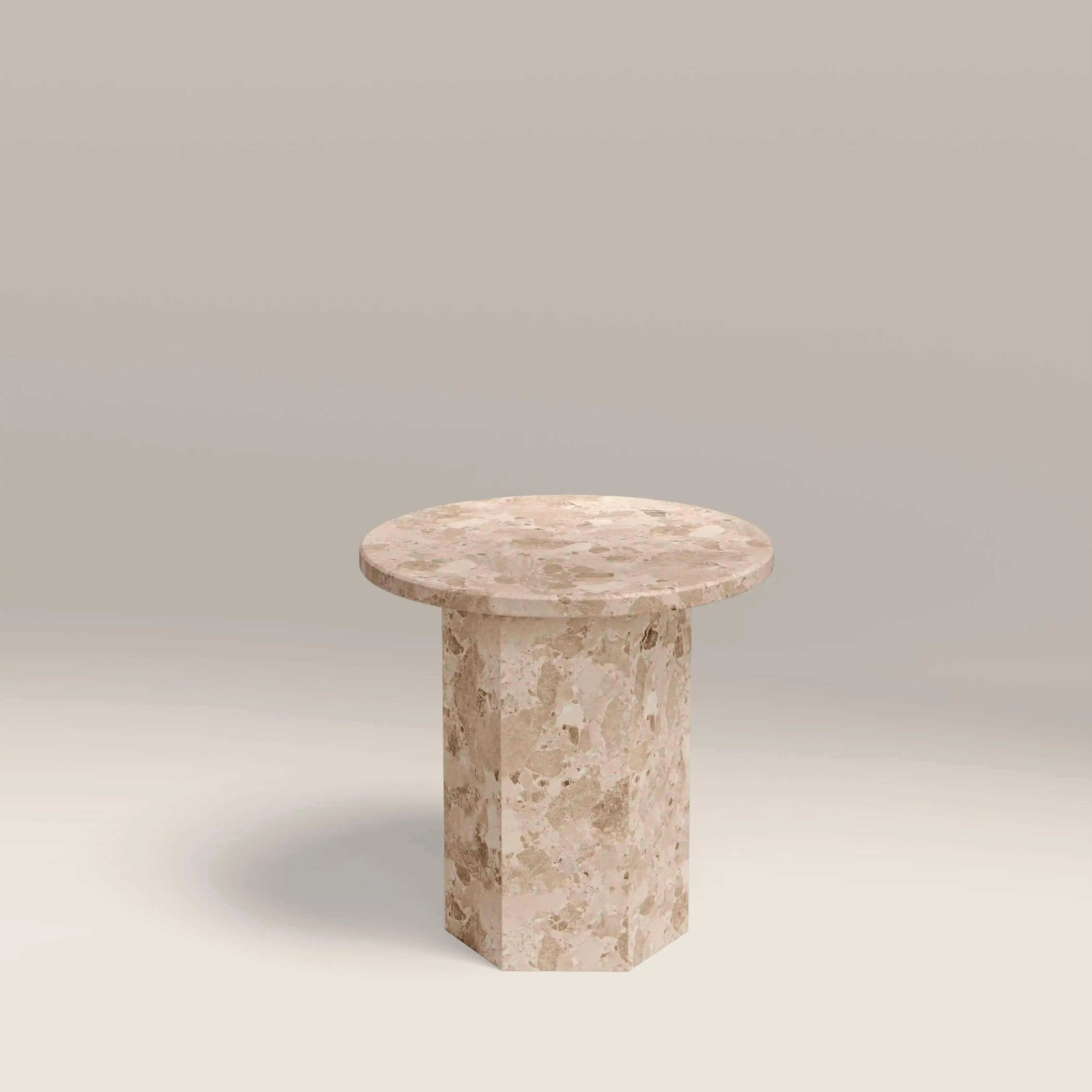 Naxos Round Side Table, Latte Marble | Cult Furniture – Cult Furniture