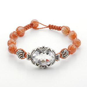 ネオタキオン[合格祈願]水晶&ブルータイガーアイブレスレット{4月