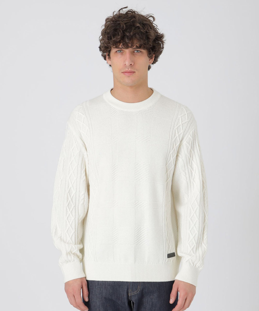 カシミヤミックスアランニット（ニットウェア）｜BLACK LABEL