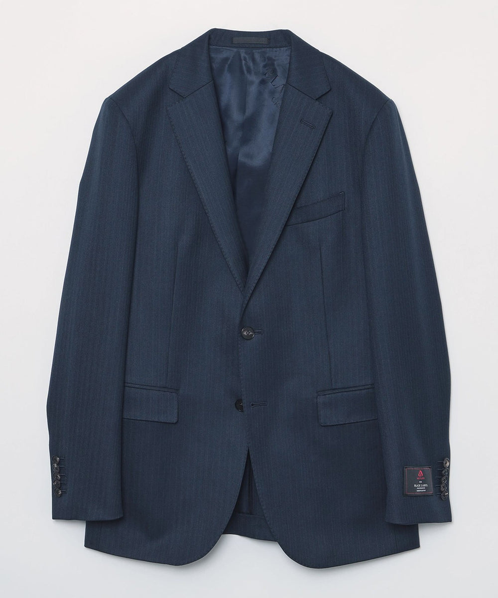 MIYUKIプルシャンブルーTOPシャドーストライプスリーピーススーツ