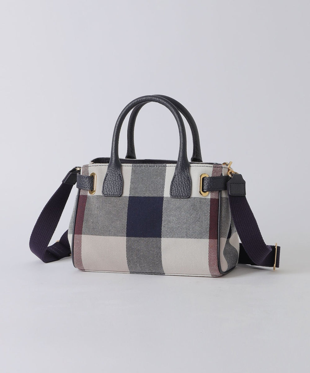 クレストブリッジチェックキャンバスハトメミニトート（バッグ）｜BLUE