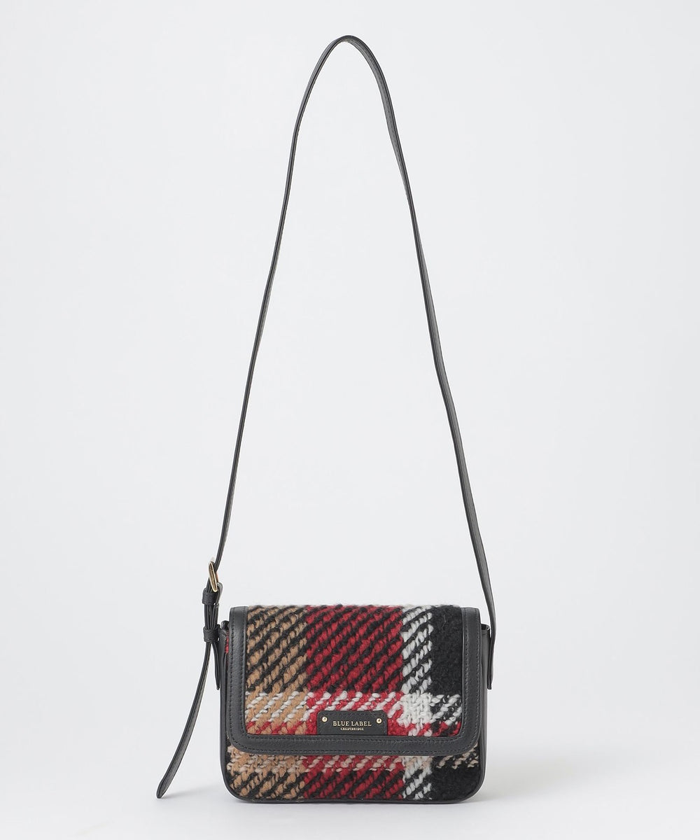 クレストブリッジチェックツイードショルダーバッグ（バッグ）｜BLUE