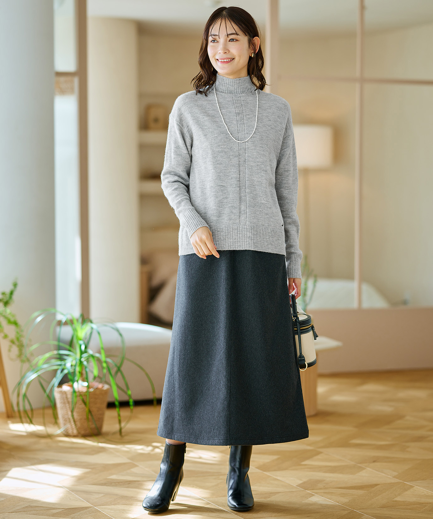 レディース ウールブレンド タートルネック ニット【手洗いOK】通販