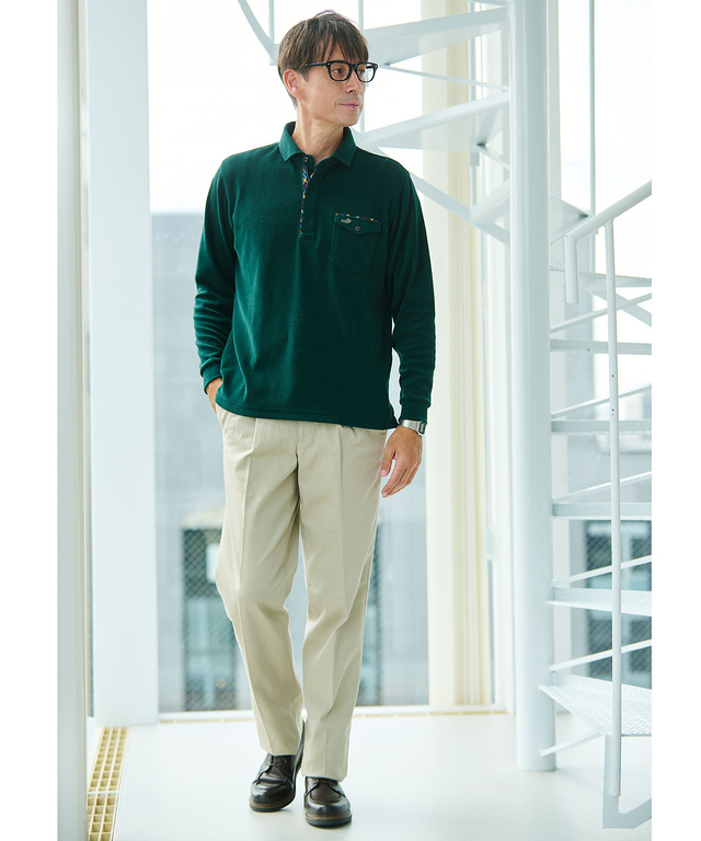 メンズ 【ベストセラー】ストレッチ 2タック チノパンツ【シワになり