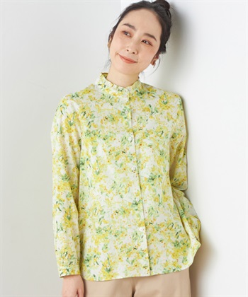 ミモザプリントブラウス DECOY｜クロスプラス公式通販サイト