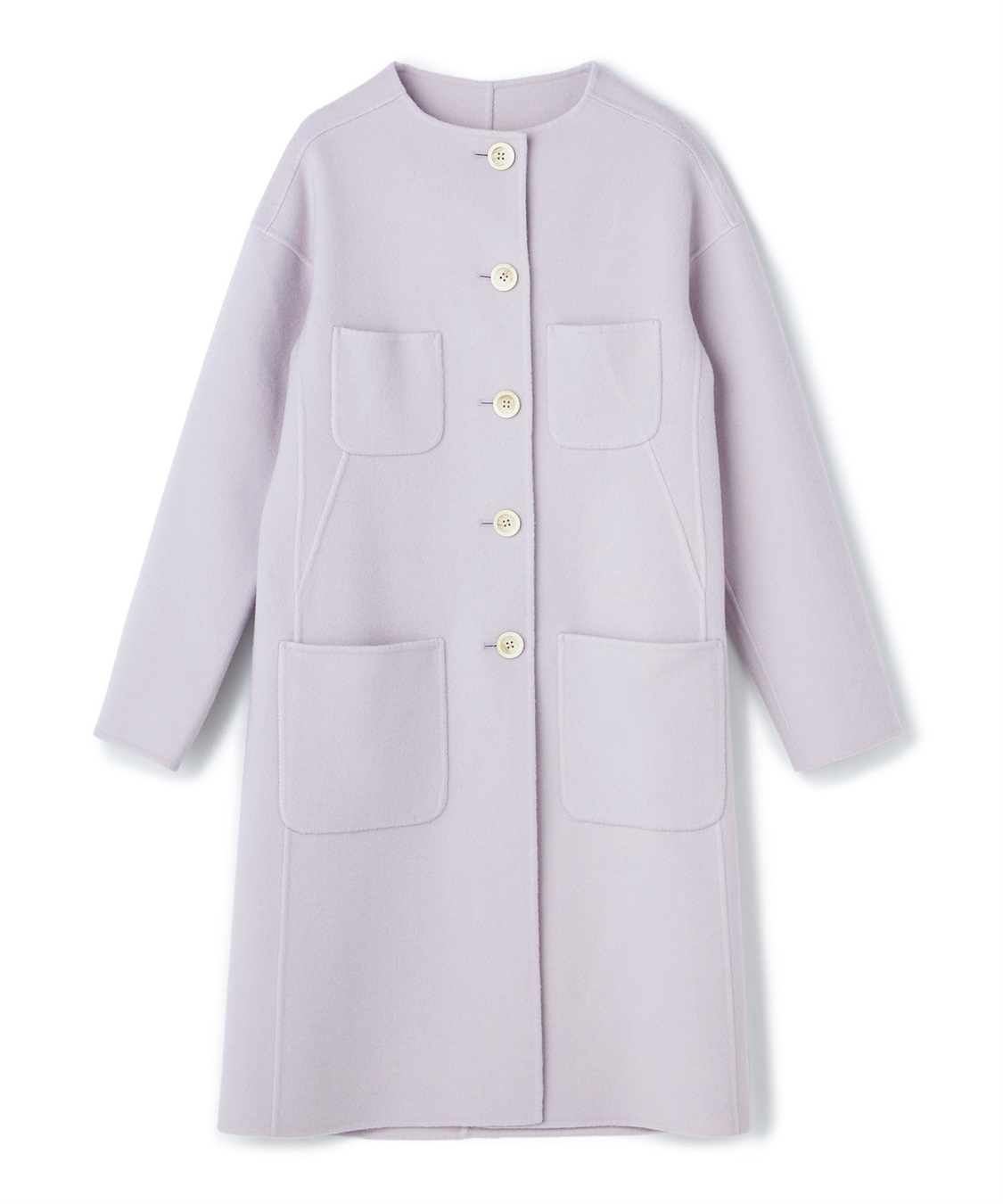 リバー仕立てシングルノーカラーコート 49AV JUNKO SHIMADA｜クロス