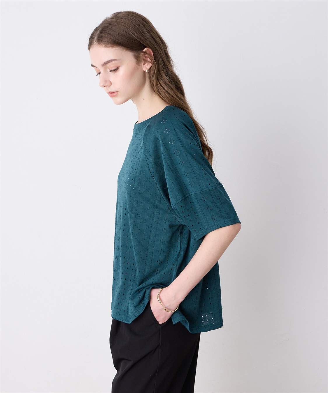 カットレースランタンスリーブプルオーバー LE SOUK HOLIDAY｜クロス