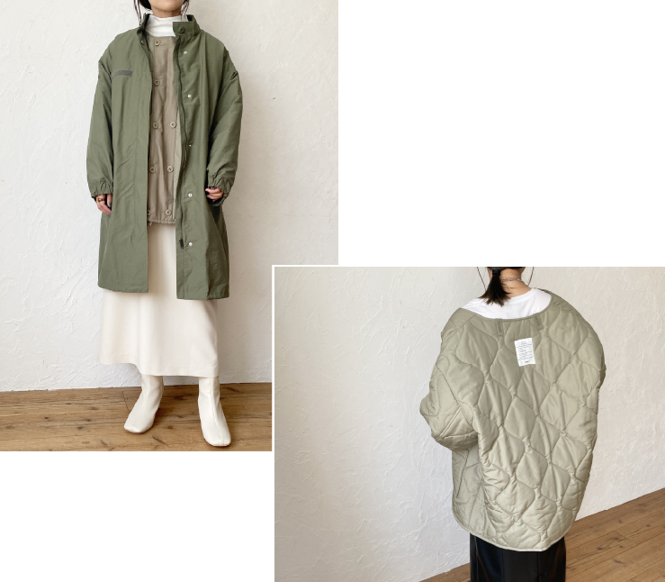 ReNorm 大人気！YUKIさんコラボ《M65コート×中綿ブルゾンセット》の着