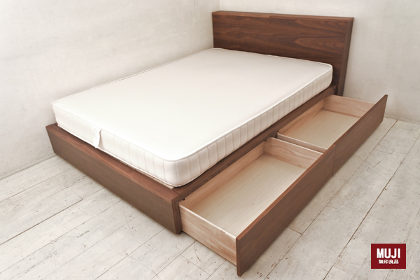 無印良品 超高密度/ウォールナット収納ダブルベッド買取のアドア東京