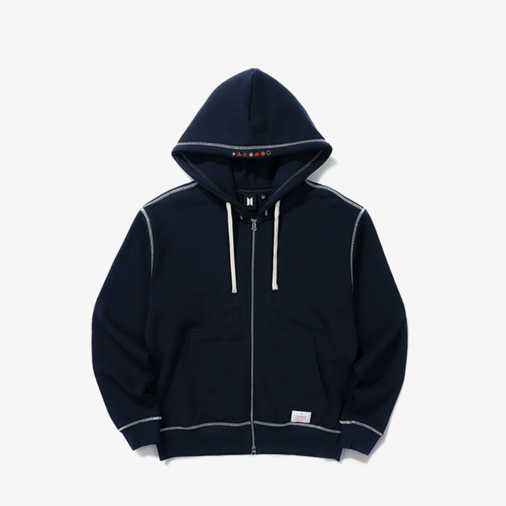 BTS PTD ON STAGE - SEOUL ZIP UP HOODIE NAVY - A-KPOP