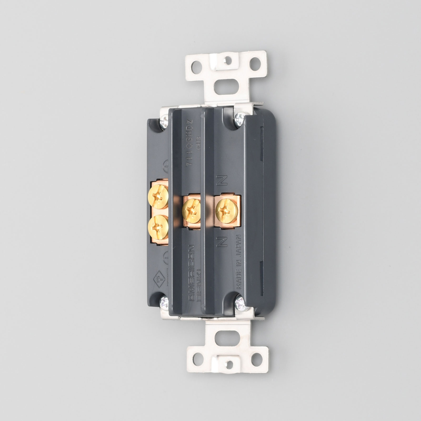 7110GHDZ-BK 接地形2P 15A 125V 複式横型埋込コンセント | アメリカン