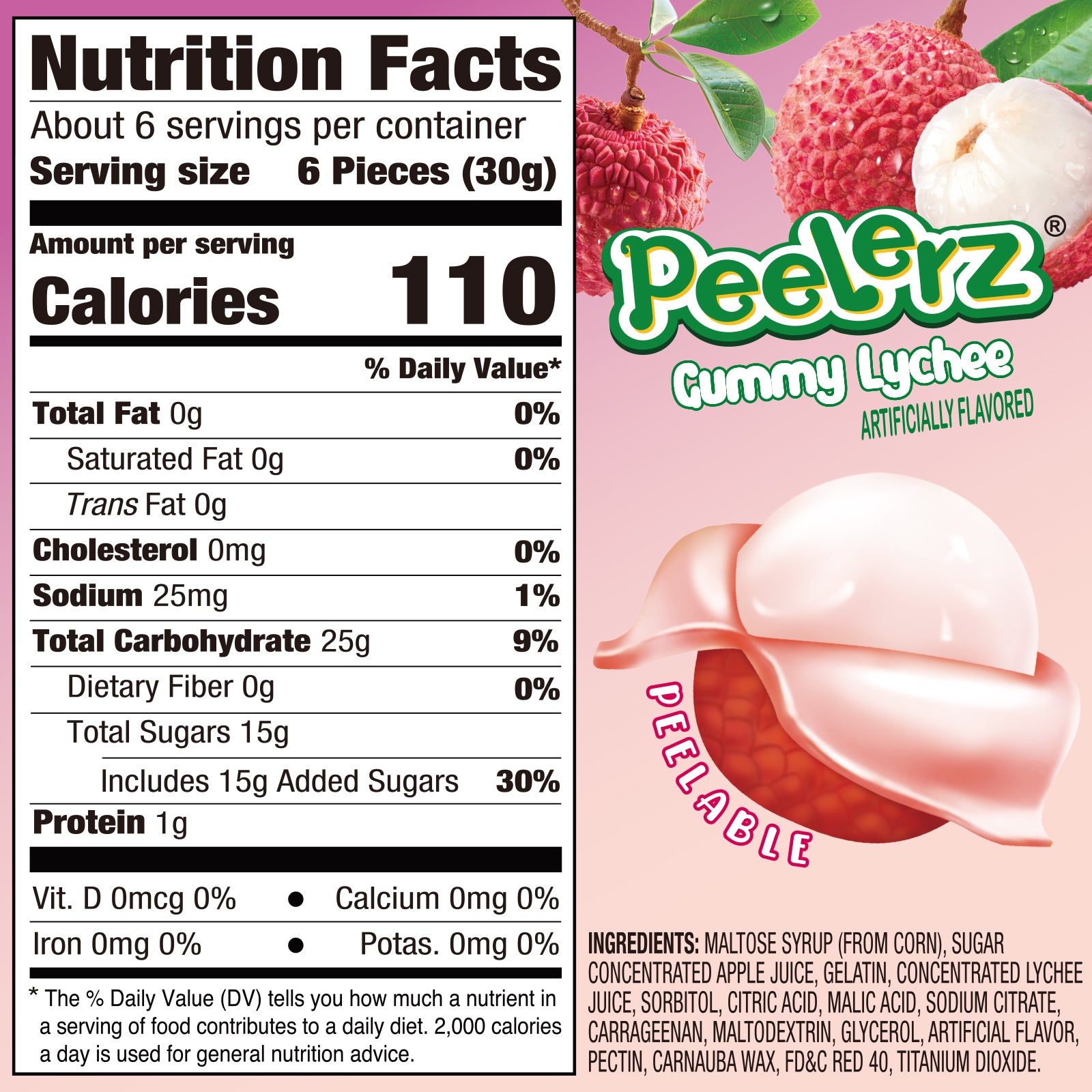 Peelerz - Peelable Gummy Lychee Flavor - 6oz – Amos Sweets