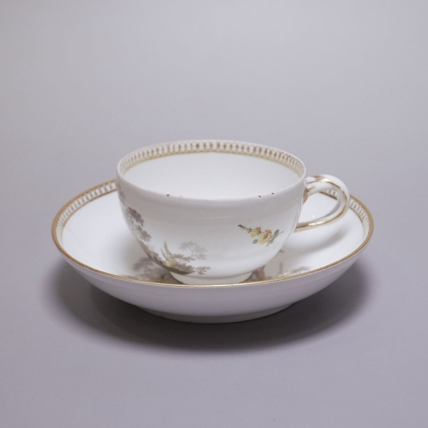 ドイツ 1880年代 磁器 MEISSEN マイセン 人物紋カップ＆ソーサー