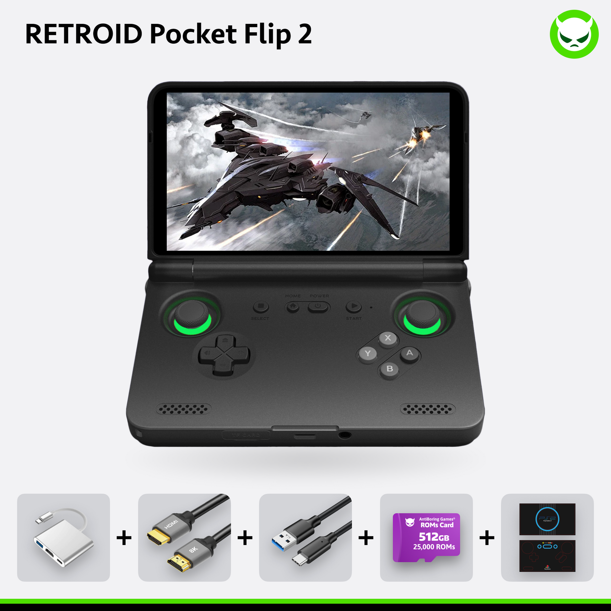 Retroid Pocket Flip 2 Handheld【Pre-configured】Retro Game Console