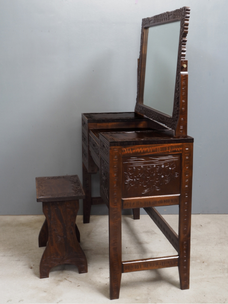 元祖 軽井沢彫】軽井沢彫 鏡台 桜 さくら彫刻 大阪屋家具店 ドレッサー